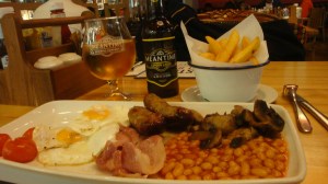 English Breakfast at Heathrow before I Boarded the Plane October 2015