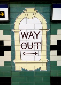 Way out sign at Russell Square